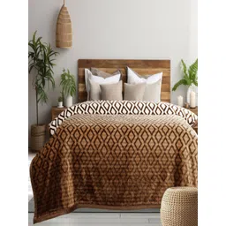 GAPU & BALY Brown Geometric AC Room 350 GSM Double Bed Blanket-picture-27