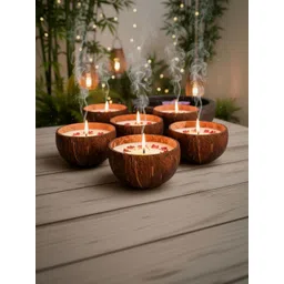 Garden Deco Brown & Brown 6 pieces Jar Candle-picture-42