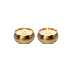 Garden Deco Gold-Toned 2 Pieces Jar Candles-picture-41