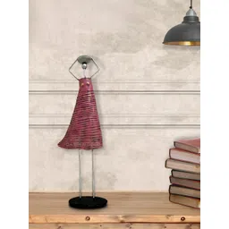 Garden Deco Pink 4 Pieces Iron Tribal Lady Worker Showpiece-picture-33