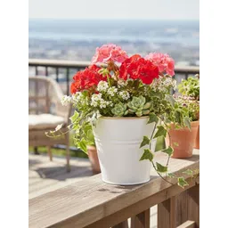 Garden Deco White Self Design Planters-picture-14