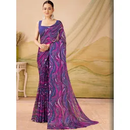 Garden Vareli Abstract Printed Pure Chiffon Saree-picture-36