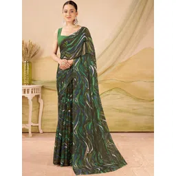 Garden Vareli Abstract Printed Pure Chiffon Saree-picture-33