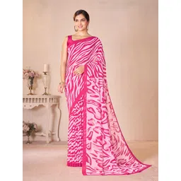 Garden Vareli Abstract Printed Pure Georgette Saree-picture-11