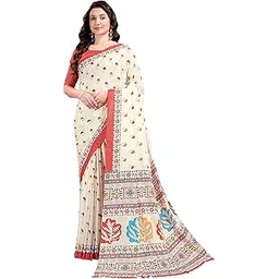 garden vareli Floral Booti Print Crepe Saree With Unstitched Blouse Piece-picture-28