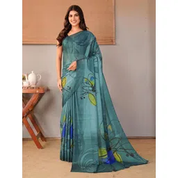 Garden Vareli Floral Printed Pure Chiffon Saree-picture-34