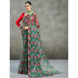 Garden Vareli Floral Printed Pure Chiffon Saree-picture-30