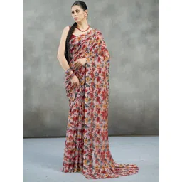 Garden Vareli Floral Printed Pure Chiffon Saree-picture-41