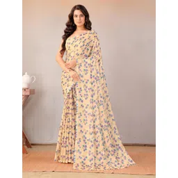 Garden Vareli Floral Printed Pure Chiffon Saree-picture-27