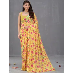Garden Vareli Floral Printed Pure Chiffon Saree-picture-24