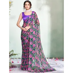 Garden Vareli Floral Printed Pure Chiffon Saree-picture-37