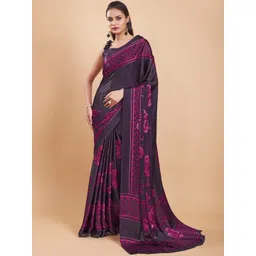 Garden Vareli Floral Printed Pure Crepe Saree-picture-10