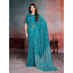 Garden Vareli Floral Printed Pure Crepe Saree-picture-14