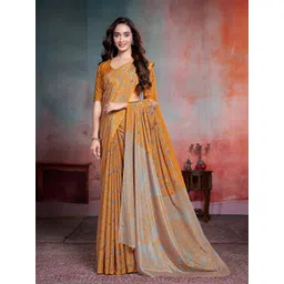 Garden Vareli Floral Printed Pure Crepe Saree-picture-22