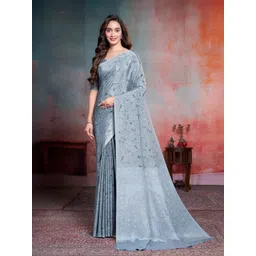 Garden Vareli Floral Printed Pure Crepe Saree-picture-28