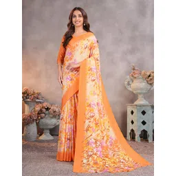 Garden Vareli Floral Printed Pure Crepe Saree-picture-23