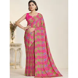 Garden Vareli Floral Printed Pure Crepe Saree-picture-18