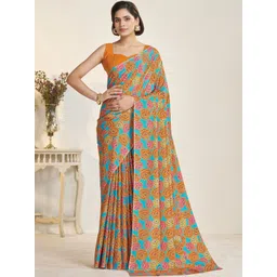Garden Vareli Floral Printed Pure Crepe Saree-picture-36