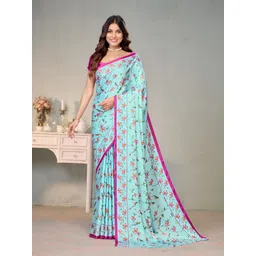 Garden Vareli Floral Printed Pure Crepe Saree-picture-33