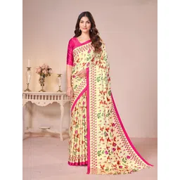 Garden Vareli Floral Printed Pure Crepe Saree-picture-31