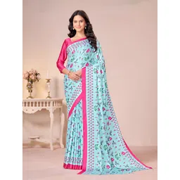 Garden Vareli Floral Printed Pure Crepe Saree-picture-20