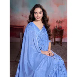 Garden Vareli Floral Printed Pure Crepe Saree image 5