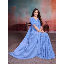 Garden Vareli Floral Printed Pure Crepe Saree image 1