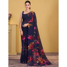 Garden Vareli Floral Printed Pure Georgette Saree-picture-39