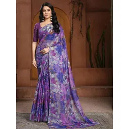 Garden Vareli Floral Pure Chiffon Saree-picture-21