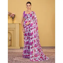 Garden Vareli Floral Pure Chiffon Saree-picture-19