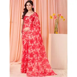 Garden Vareli Floral Pure Chiffon Saree-picture-41