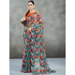 Garden Vareli Floral Pure Chiffon Saree-picture-34