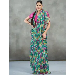 Garden Vareli Floral Pure Chiffon Saree-picture-29
