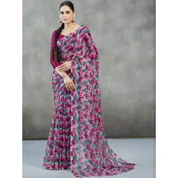 Garden Vareli Floral Pure Chiffon Saree-picture-39