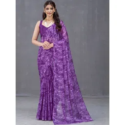 Garden Vareli Floral Pure Chiffon Saree-picture-18