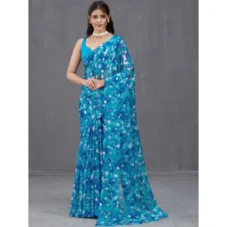 Garden Vareli Floral Pure Chiffon Saree-picture-30