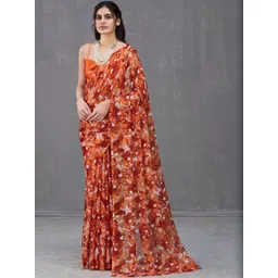 Garden Vareli Floral Pure Chiffon Saree-picture-35