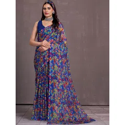 Garden Vareli Floral Pure Chiffon Saree-picture-26