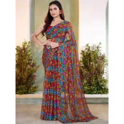 Garden Vareli Floral Pure Chiffon Saree-picture-23