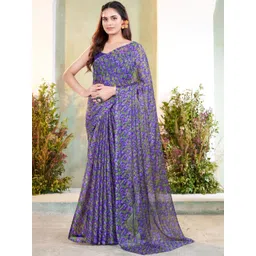 Garden Vareli Floral Pure Chiffon Saree-picture-27