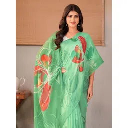 Garden Vareli Floral Pure Chiffon Saree image 3