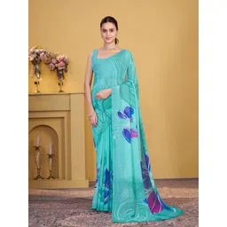 Garden Vareli Floral Pure Georgette Saree-picture-33