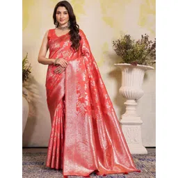 Garden Vareli Floral Woven Design Saree With Unstitched Blouse Piece-picture-27