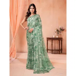 Garden Vareli Paisley Printed Pure Chiffon Saree-picture-21