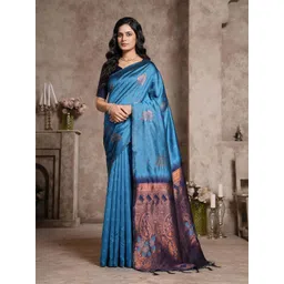 Garden Vareli Paisley Woven Design Zari Art Silk Kanjeevaram Saree-picture-15