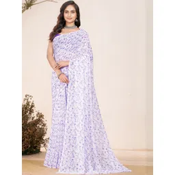 Garden Vareli Women Pure Georgette Floral Printed Saree-picture-31