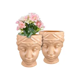 GARDEN'S NEED 2-Pcs Peach Coloured Textured Eco-Friendly Queen Planters-picture-16