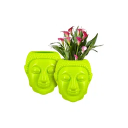 GARDEN'S NEED 2Pcs Green Textured Face Planters-picture-27