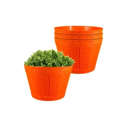 GARDEN'S NEED 4-Pcs Orange-Coloured Textured Planters-picture-28