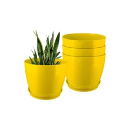 GARDEN'S NEED 4-Pcs Yellow Textured Planters-picture-42